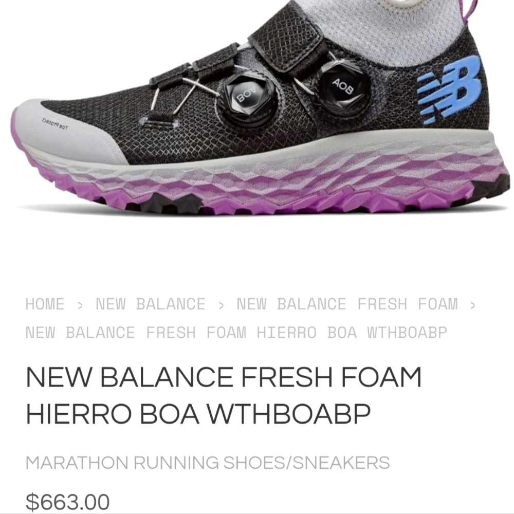 New Balance Hierro fresh foam with BOA